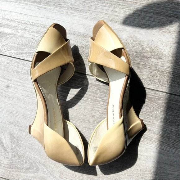 Naturalizer Ombre Beige Patent  Leather Wedge Heel Open Toe Pump - Picture 6 of 13